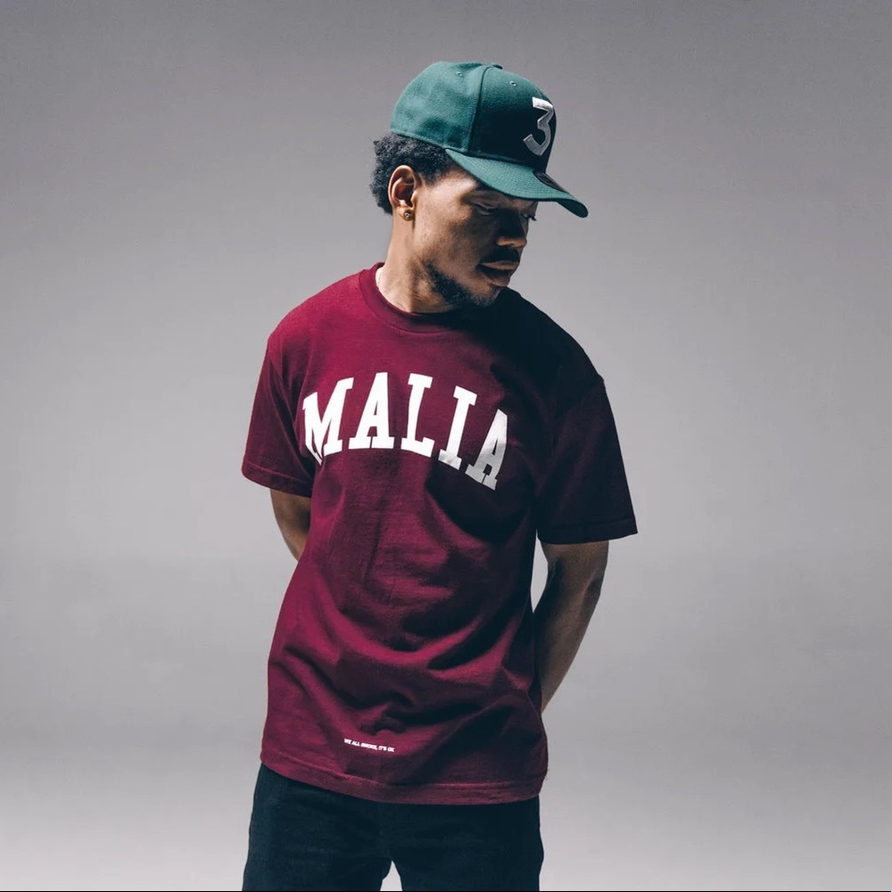 Limited merch from Chance The Rapper. Reads “MALIA” “we all smoke, it’s ok”.